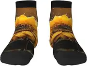 [VPPUR] Beautiful Sunflower 4 Print Casual Socks Adult Socks Unisex Crew Socks For Women And Men For Workouts Sports, 2 Black-1, One Size