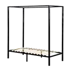 Palermo 4-Poster Single Bed Frame – Sturdy Black Modern Canopy Bed for Bedroom