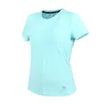 FIRESTAR 女彈性圓領短袖T恤-慢跑 路跑 涼感 運動 上衣 反光 DL261-66 蒂芬妮綠