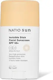 Invisible Stick Facial Sunscreen SPF 50+ 50g -- Light Facial Sunscreen Mist for Re-application - Clear formula, 100% Invisible, Re-application Stick, 2 Hours Water Resistant - Can be applied over makeup - Vegan Friendly & Made in Australia