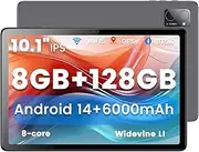 Android 14 Tablets 10 inch, Octa-Core 8GB RAM+128GB ROM, 5G+2.4G Wi-Fi/Bluetooth, 1280x800 HD IPS Display,6000mAh Battery, Portable Tablets, Game Tablet, Dual Camera, Support Widevine L1
