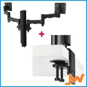 Atdec AWMS-2-4640 Dual Monitor Arms Fclamp - Black