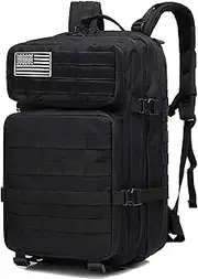 LIMHOO 45L Military Tactical Backpacks For Men Women Molle Bag 3 Day Assault Pack Hiking Rucksack no USA Flag Patch
