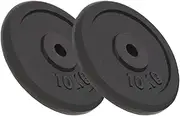 Weight Plates 2 Pcs 2x10 kg Cast Iron for Home Gym Equipment, Free Weight Barbell Set, Adjustable Barbell Plates, Scratch-Resistant Finish, Ideal for Workout Weights and Muscle Building