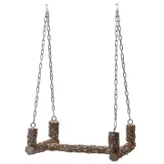 Bird Swing for Cage Parrot Perch Natural Stand Chew Toy for Large Birds