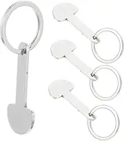 COMPUKAS 4Pcs Shopping Trolley Tokens Key Ring Trolley Opener Portable Keychain for Supermarket Carts Design Key for Access