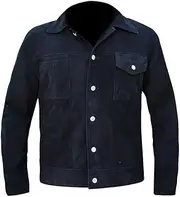 [KAAZEE] Rip Black Cotton Jacket Mens - Wheeler Suede Leather Jacket Men