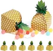 PartyTalk 24pcs Pineapple Favor Boxes 3D Large Pineapple Gift Boxes Tropical Hawaiian Luau BBQ Summer Beach Pool Fruit Party Decorations