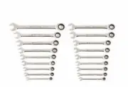 GearWrench 86698 18 Pc Metric Ratcheting Wrench sae Set