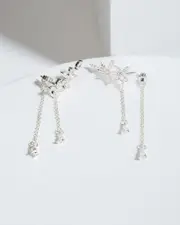 Silver Chain Drop Stud