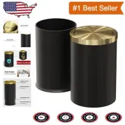 Double-Layer Round Trash Can with Swing Lid - Modern 9L Garbage Solution