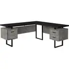 71 Black L Shape Computer Desk With Three Drawers