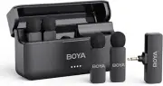 BOYA by-V4 "4 Mic" Wireless Microphones for Cameras DSLR Camcorder Charging Case