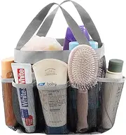 Lifewit Mesh Shower Caddy Freestanding Portable Shower Tote Bag for College Dorm, Bathroom, Gym, Travel, Quick Dry Hanging Organizer with 7 Storage Pockets for Toiletry Essentials, Grey