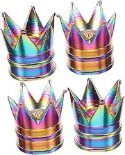 GRADENEVE 4pcs Crown Shape Tire Valve Caps Automotive Stem Cap Vibrant Color Options Protects Against Dirt Debris for Trucks Motorcycles