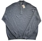 New PETER MILLAR COTTON WOOL KITTS TWISTED QUARTER-ZIP Pullover Sweater XXL/2XL