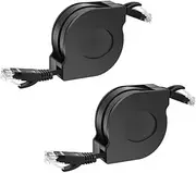 2 Pcs Retractable Ethernet Cable Cat6 with Gigabit Ethernet Support Length 1 meter Convenient Retractable Design for Fast and Reliable Network Connections
