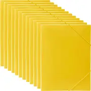 Marbig Document File Wallet Folder Elastic Strap A4 Yellow 12 Pack