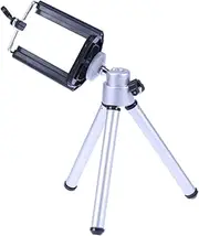 KONTONTY Portable Camera Tripod Stand with Section Legs Phone Clamp Mount Lightweight Non Slip Feet for Easy Outdoor Photography and Streaming
