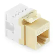NavePoint 180 Degree Cat5e Keystone Jack, RJ45 Ethernet, Type 110 Ivory, 25-Pack