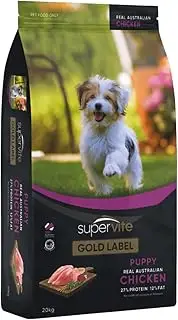 SuperVite Gold Label Puppy Food, Real Australian Chicken, 27% Protein Urinary Tract Health Fussy Eater Healthy Gut Dog Food No Artificial Colours (7.8Kg)