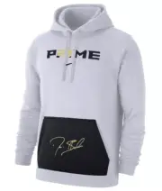 NIKE ** PRIME 2.0 WHITE CLUB FLEECE LOGO ** PULL OVER HOODIE - MEDIUM - WHITE