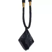 Natural Obsidian Crystal Pendant Natural Pendant with Obsidian Portable Crystals