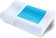 Luxor Luxury Gel Cooling Pad Memory Foam Pillow, Standard Size 60 x 40 cm, Medium, White (2 Pack)