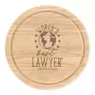 World's Best Lawyer Round Chopping Cheese Board Funny Favourite Solicitor Law