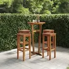 Bar Stools 4 pcs Solid Wood Acacia Kitchen Dining Furniture Modern Home De 15989