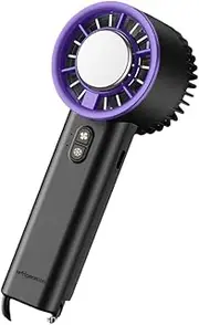 Portable USB Cooling Fan, Handheld Mini Turbine Design, 2-Speed Desktop Fan with Charging (Starry sky gray, 155 * 60mm)