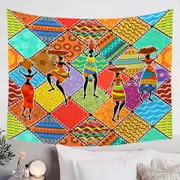 Colorful Patches and African Women Tapestry