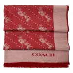 COACH 經典馬車100%羊毛絲巾圍巾(紅)