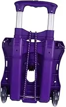 1Pc Folding Aluminum Alloy Hand Cart with Heavy Storage Box Compact Utility Trolley for Shopping Groceries and Office Supplies Thicken Mute Design Purple Color Easy
