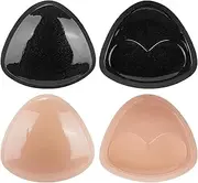 [SZHENGSHAN] Double-Sided Sticky Push-Up Bra Inserts, 2 Pair Self-Adhesive Inserts Bra Pads Inserts Push Up Pads,Silicone Bra Inserts Breast Lift Insert Pad for Women or Girls Black, Beige