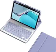 Keyboard Case for iPad 9th 8th 7th Generation Air 3 Pro 10.5, Magnetically Detachable Bluetooth Color Keyboard Smart Folio Cover with Pencil Holder (Purple)