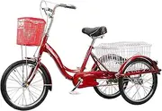 20 Inch Adult Trike Bike Tricycle for Adults Cruise Trike 3 Wheel Cargo Trike with Shopping Basket Pedal Cycling Bike for Outdoor Sports Single Speed, Tricycle