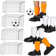 GARIOUANS Realistic Soccer Game Set Portable Tabletop Football with Goals Soccer Ball Shoes Interactive Puzzle Game for Family Fun