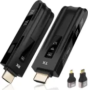 Wireless HDMI Transmitter and Receiver,2025 Upgraded LED Display,4K Decode & 108
