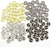 Wiosny 100Pcs 4 Colors Mini Metal Buttons 6mm 2 Hole Mini Metal Round Buttons DIY Hand Sewing AIDS Doll Clothes (6MM, 4 Colors Mixed)