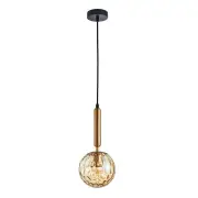 Trattino Spherical Glass Pendant Light - Bronze / Amber