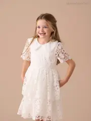 Angel & Rocket White Mavea Collared Lace Dress (AN7762) | $185 - $208