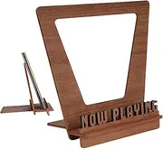 Now Playing Record Holder | Now Playing Wood Stand Record Storage Rack - Stylish Desktop File Sorter Organizer, Newspaper Holder Photography Props For Album Lovers
