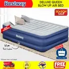 Bestway Queen Blow Up Air Bed Camping Airbed Inflatable Mattress Built In Pump