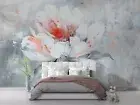 3D White Lotus Oil Painting Wallpaper Wall Murals Removable Wallpaper