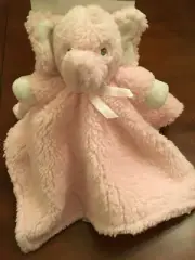 Blankets Beyond Elephant Security Blanket Pink and White NEW Sherpa
