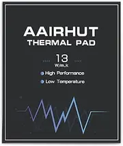 Aairhut Thermal Pad 13W/mK, 120x120x1mm Silicone Cooling Pad GPU CPU Non Conductive Heat Resistance Extreme Odyssey Cover with Dual Self-Adhesive Films for PC Laptop Heatsink/GPU/CPU/LED