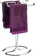 InterDesign Axis Freestanding Towel Rack, Metal Towel Holder for Bath and Hand Towels, Bathroom Towel Stand, Silver