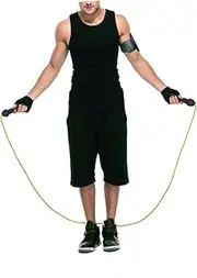 POPETPOP Adjustable Jump Rope for Exercise Weighted Skipping Rope with Diameter Handles for Fitness Training for Home and Outdoor Workouts