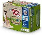 Four Paws Wee-Wee Superior Performance Bamboo Pee Pads for Dogs, Earth Friendly Dog & Puppy Potty Training Pads, Crate Liners, Housebreaking Supplies, 22" x 23" (50 Count)